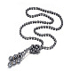 Acrylic Pearl Lariat Necklaces NJEW-O086-08-2