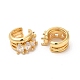 Real 16K Gold Plated Brass Cuff Earrings with Rhinestone for Women EJEW-D065-07G-03-2
