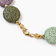 Colliers de perles de pierre de lave de teinture naturelle NJEW-P233-01G-2