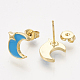 Brass Stud Earrings EJEW-S201-175C-2