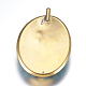 ポリマークレイビッグペンダント  真鍮パーツ  ニッケルフリー  楕円形のavalokiteshvara  生（メッキなし）  65x43x12mm  穴：5mm IPDL-F023-37C-3
