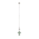 Natural Gemstone Cross Dowsing Pendulums PALLOY-JF02021-2