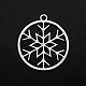 クリスマス201ステンレス製ペンダント  レーザー切断  雪片とリング  ステンレス鋼色  22x20x1mm  穴：1.6mm STAS-R111-JA694-1