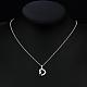 Silver Plated Brass Cubic Zirconia Heart Pendant Necklaces For Women NJEW-BB06068-4