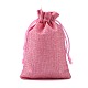 ポリエステル模造黄麻布包装袋巾着袋  フラミンゴ  13.5x9.5cm X-ABAG-R004-14x10cm-04-4