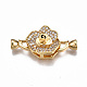 Brass Micro Pave Clear Cubic Zirconia Fold Over Clasps KK-T063-105G-NF-1