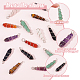 14Pcs 7 Colors Natural & Synthetic Mixed Gemstone Pointed Pendants PALLOY-AB00154-3