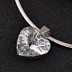 Corazón de bronce de cristal de grano de charm de brazalete expandibles BJEW-JB02154-01-2