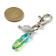 Copper Wire Wrapped Glass Bullet Pendant Decoration HJEW-JM01186-01-3