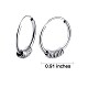 Rhodium Plated 925 Sterling Silver Circle Beaded Huggie Hoop Earrings for Women JE912A-03-3