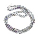 Half Rainbow Plated Electroplate Transparent Glass Beads Strands EGLA-G037-09A-HR01-2