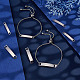 UNICRAFTALE Engravable Bracelets DIY Kit Including Rectangle Engravable Blank Tags Links Connectors 24cm 304 Stainless Steel Slider Bracelet 4mm Open Jump Rings for Bracelets Making Adults STAS-UN0039-30-4