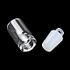 クリアガラスのウィッシングボトルペンダント  プラスチックシールプラグ付き  コラム  28x10mm  穴：2mm GLAA-A010-01K-3