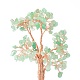 Chips d'aventurine verte naturelle avec arbre d'argent en fil de laiton enveloppé sur des décorations d'affichage de vase en céramique DJEW-B007-02A-2