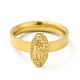 Вакуумное покрытие 304 овальное кольцо из нержавеющей стали с кольцом на палец Девы Марии для женщин RJEW-A013-02G-01-1