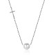 925 pendentif en forme de croix de perles en argent sterling NJEW-BB30761-8