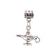 Antique Silver Plated Alloy European Dangle Charms MPDL-L028-13AS-1
