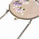 Shegraceコーデュロイ女性イブニングバッグ  刺繍ミルクの綿の花  合金の花の財布のフレームハンドル  合金ツイストカーブチェーン  ミスティローズ  210mm JBG008B-01-5