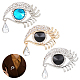 Ahademaker 3 pièces 3 couleurs cristal strass oeil de ra/re épingle de sûreté broche avec perles de verre JEWB-GA0001-09-2