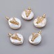 Natural Cultured Freshwater Pearl Pendants PEAR-F008-30G-Y-1