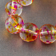 Two Tone Spray Painted Transparent Glass Bead Strands DGLA-R027-6mm-02-1