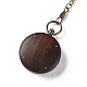 Ebony Wood Pocket Watch with Brass Curb Chain and Clips WACH-D017-A11-01AB-01-3