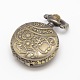 Vintage Hollow Flat Round Carved Floral Pattern Alloy Quartz Watch Heads for Pocket Watch Pendant Necklace Making WACH-M109-06-3