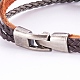 Braided PU Leather Cord Multi-strand Bracelets BJEW-K192-05-4