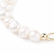Perlenarmband aus Naturperlen mit Büroklammerketten aus Messing für Damen BJEW-JB07920-01-4