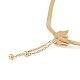 3D Butterfly with Chain Tassel Pendant Necklace with Herringbone Chains NJEW-G074-43G-2