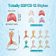 32Pcs 12 Styles Fishtail Shape Transparent Acrylic & Resin Pendants TACR-TA0001-16-5
