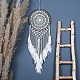 Iron Bohemian Woven Web/Net with Feather Macrame Wall Hanging Decorations PW-WG35995-01-3