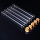 BENECREAT 15PCS 40ml Glass Test Tube with Cork Stopper Clear Flat Mini Glass Bottles Jars for Lab AJEW-BC0005-36C-4