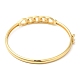 Brass Curb Chains Shape Hinged Bangle with Cubic Zirconia for Women BJEW-K229-01G-2