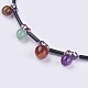 PU Leather Cord Natural Mixed Stone Pendant Necklaces NJEW-I219-03-3