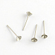 Accessoires de puces d'oreilles d'étiquette vierge ronde plate en 304 acier inoxydable STAS-R055-13-1