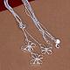 Popular Silver Plated Brass 3-strand Snake Chain Necklaces NJEW-BB12684-3