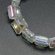 Chapelets de perles carrées en verre de cristal électrolytique EGLA-F064A-01-1