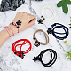 FIBLOOM 6Pcs 6 Colors Polyester Cord Two Loops Wrap Bracelets Set with Alloy Tortoise Clasps BJEW-FI0001-25-3