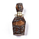 Pendentifs flacons de parfum ouvrants en pyrite synthétique et jaspe impérial assemblés G-R481-15-4