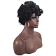 フルヘッドのかつら  短い巻き毛のかつら  合成かつら  黒人女性のためのかつら  ブラジルヘアウィッグ  耐熱高温繊維  ブラック  11.81インチ（30cm） OHAR-L010-015-7