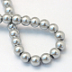 Cottura dipinto di perle di vetro perlato fili di perline rotondo X-HY-Q003-12mm-34-4