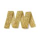 Glitter Resin Hotfix Rhinestone(Hot Melt Adhesive On The Back)  Rhinestone Trimming  Costume Accessories  Gold  30~35x2.5mm  about 65~85cm/pc OCOR-XCP0001-67-2