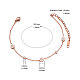 Shegrace チタンスチールリンクアンクレット  アズキチェーンとキュービックジルコニア付き  ローマ数字とフラットラウンド  ローズゴールド  7-1/4インチ（18.5cm） JA103A-2