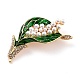 Broche de aleación flor de la vida con perla de resina JEWB-O009-18-1