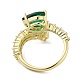 スターリングシルバーの指輪925個  女性用ティアドロップキュービックジルコニアカフリング  14KGP本金メッキ  内径：17.1mm RJEW-C064-21G-3