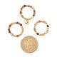 3スタイルの天然宝石と真鍮ビーズの指輪3個、女性用ステンレススチールハートチャーム304個付き。  usサイズ7 1/2(17.7mm)  1個/スタイル RJEW-JR00470-6