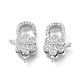 Brass Micro Pave Clear Cubic Zirconia Lobster Claw Clasps ZIRC-Q024-18P-2