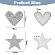 Hobbiesay 16 pièce de 2 styles d'appliques perlées en forme d'étoile et de cœur PATC-HY0001-03-2