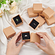 Benecreat 24 paquete de caja de anillo de 5x5x3 cm kraft marrón cajas de joyería de cartón cuadrado caja de regalo pequeña para bodas y cumpleaños CBOX-BC0004-87-3